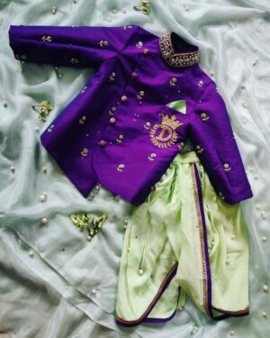 Royal Rose Sherwani Set – Blush Pink & Regal Purple (3-Piece Set)