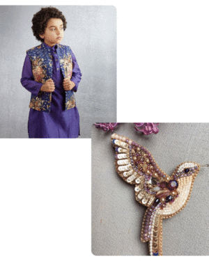 🌿 Nature-Inspired Boy Set – "Little Bloom" 👑 Royal Touch Set – Boys Ethnic Wear Combo by Tiny Pattu